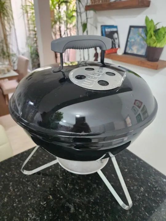 Churrasqueira a Carvão Smokey Joe Silver Weber Preta - Original 