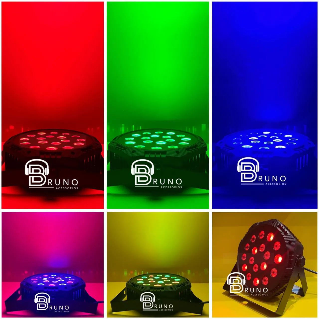 Canhão refletor 18 LED 1W RGB Refletor Iiluminação FESTA BALADA DJ<br>