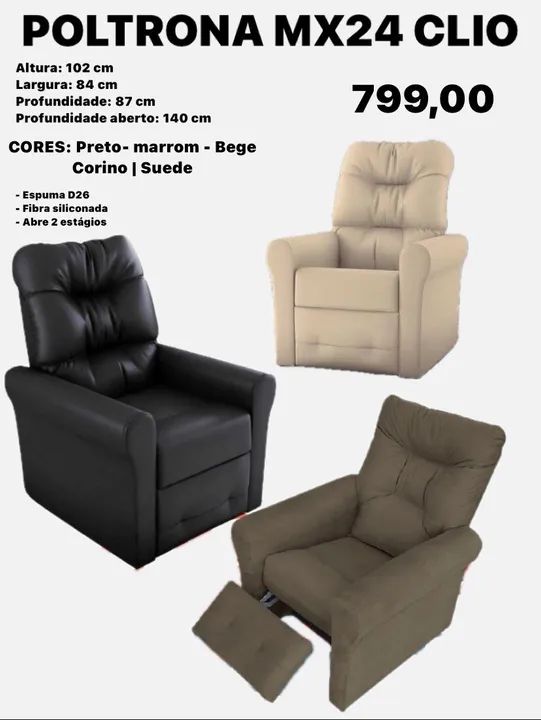 Poltrona do papai reclinável MX24 clio - ENTREGA HOJE !!! 