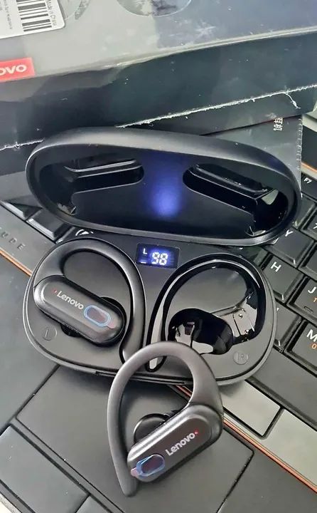 Fone LENOVO/Bluetooth 5.3/Gancho AURICULAR especial p/esportes/Graves++/6+25Horas bateria  - Foto 2
