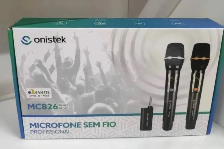 Microfone Sem Fio Duplo Profissional Onistek MC826 Recarregável