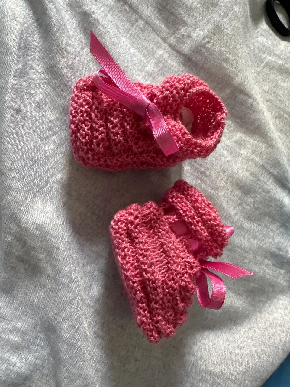 Sapatinho bebê Recém nascido magenta (rosa antigo) - Foto 3