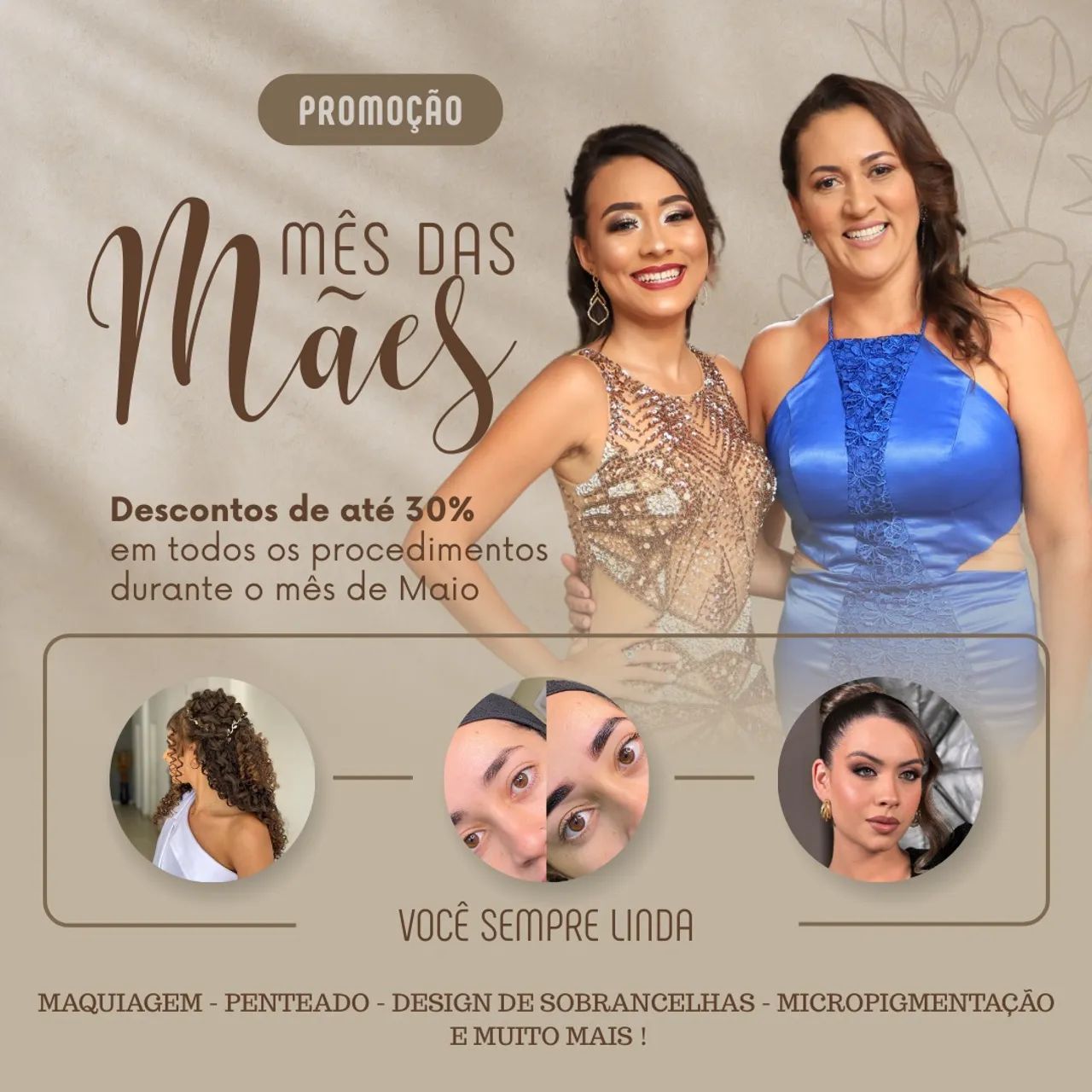 Promoção Mês das Mães - Descontos de até 30% em todos os procedimentos