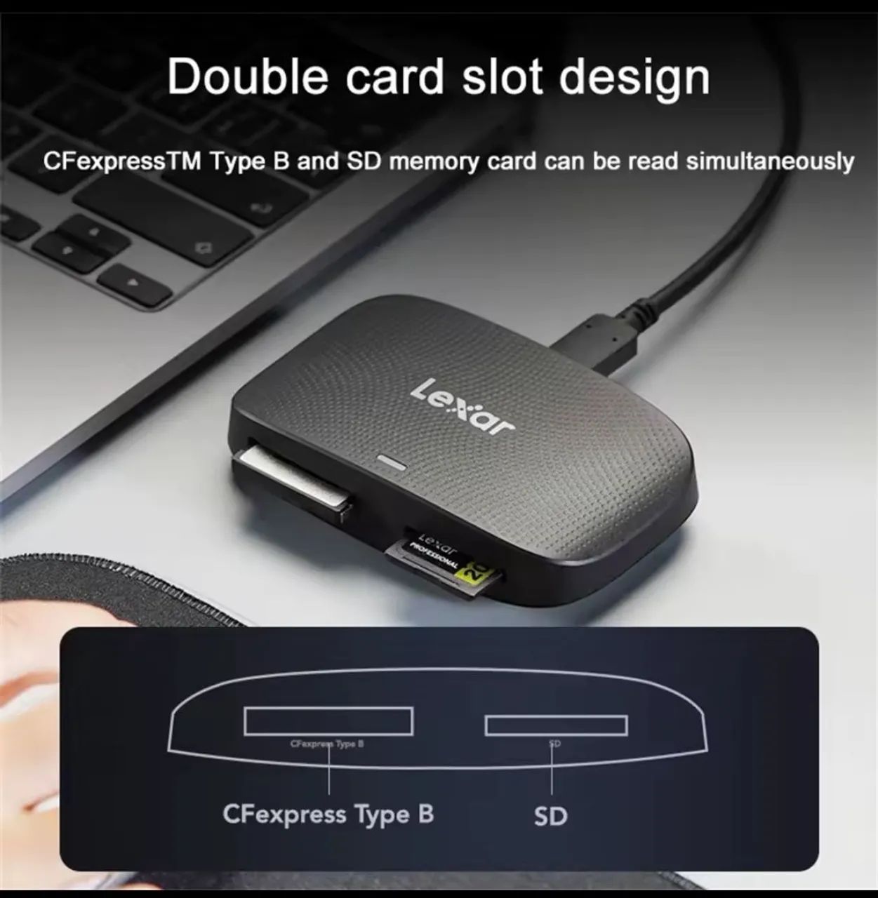 Leitor de cartões Lexar-CF Express Type B & SD, USB 3.2 Gen 2 - Foto 6