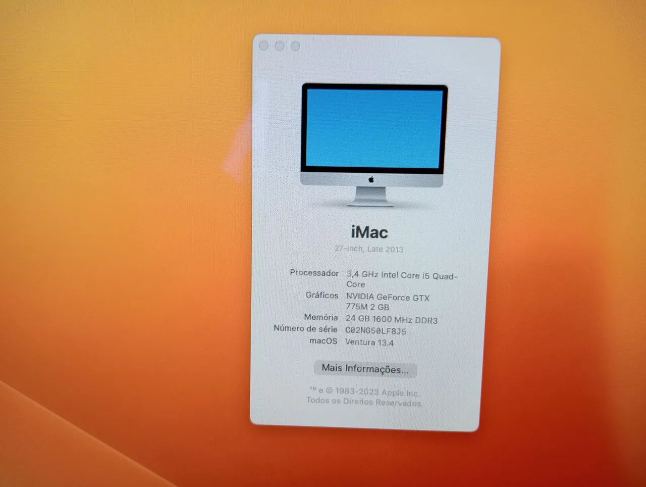MacBook iMac 27 polegadas. 4.490 até 12 X com taxa de operadora por conta do comprador - Foto 2