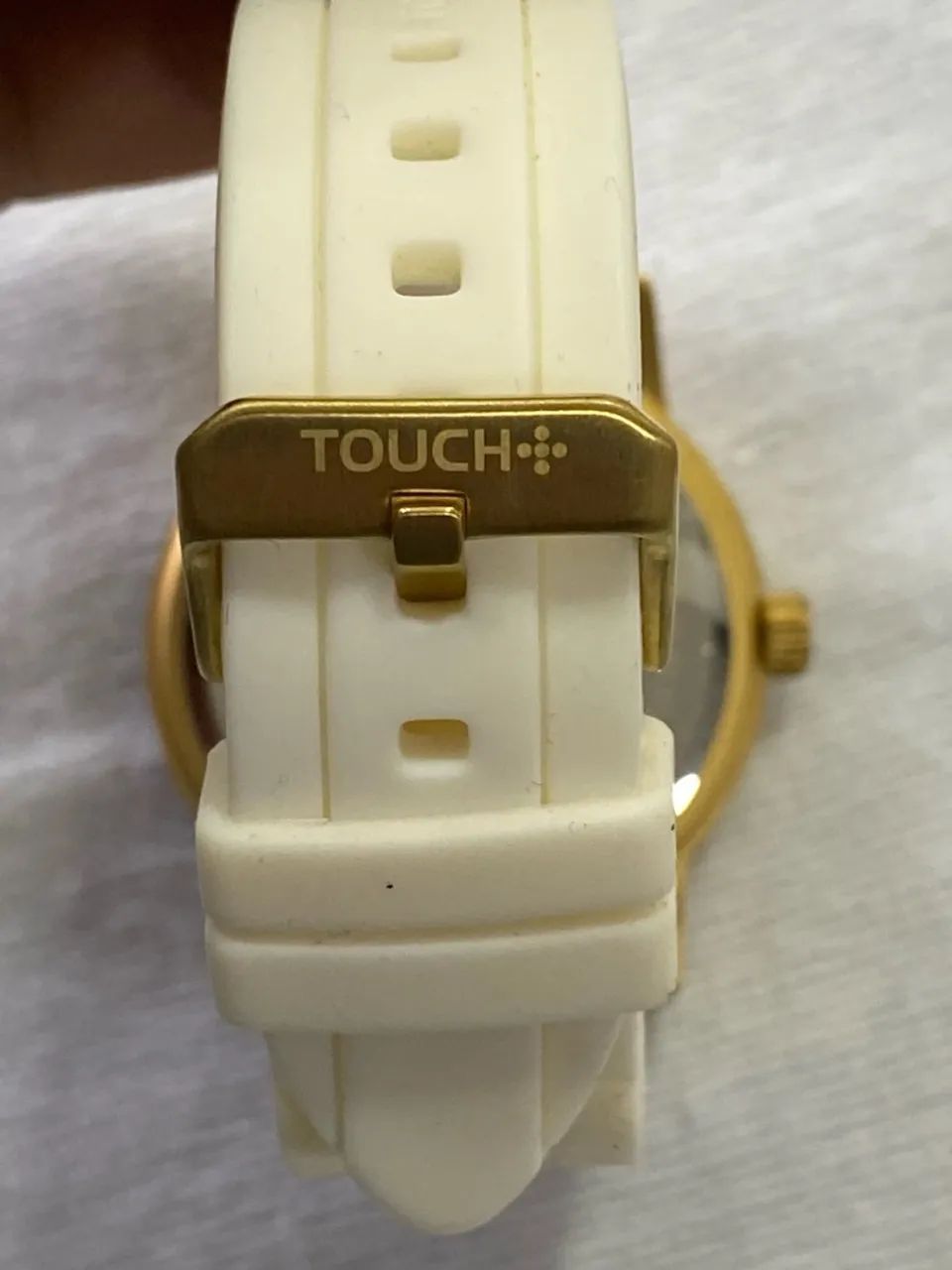 Relógio Touch Branco e Dourado - Foto 3