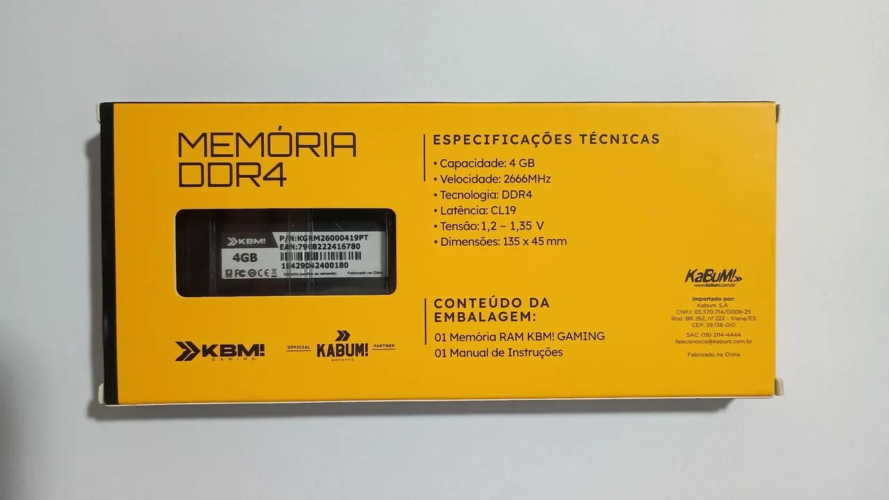 Memória RAM 4GB KBM! Gaming DDR4 2666MHz - Foto 2