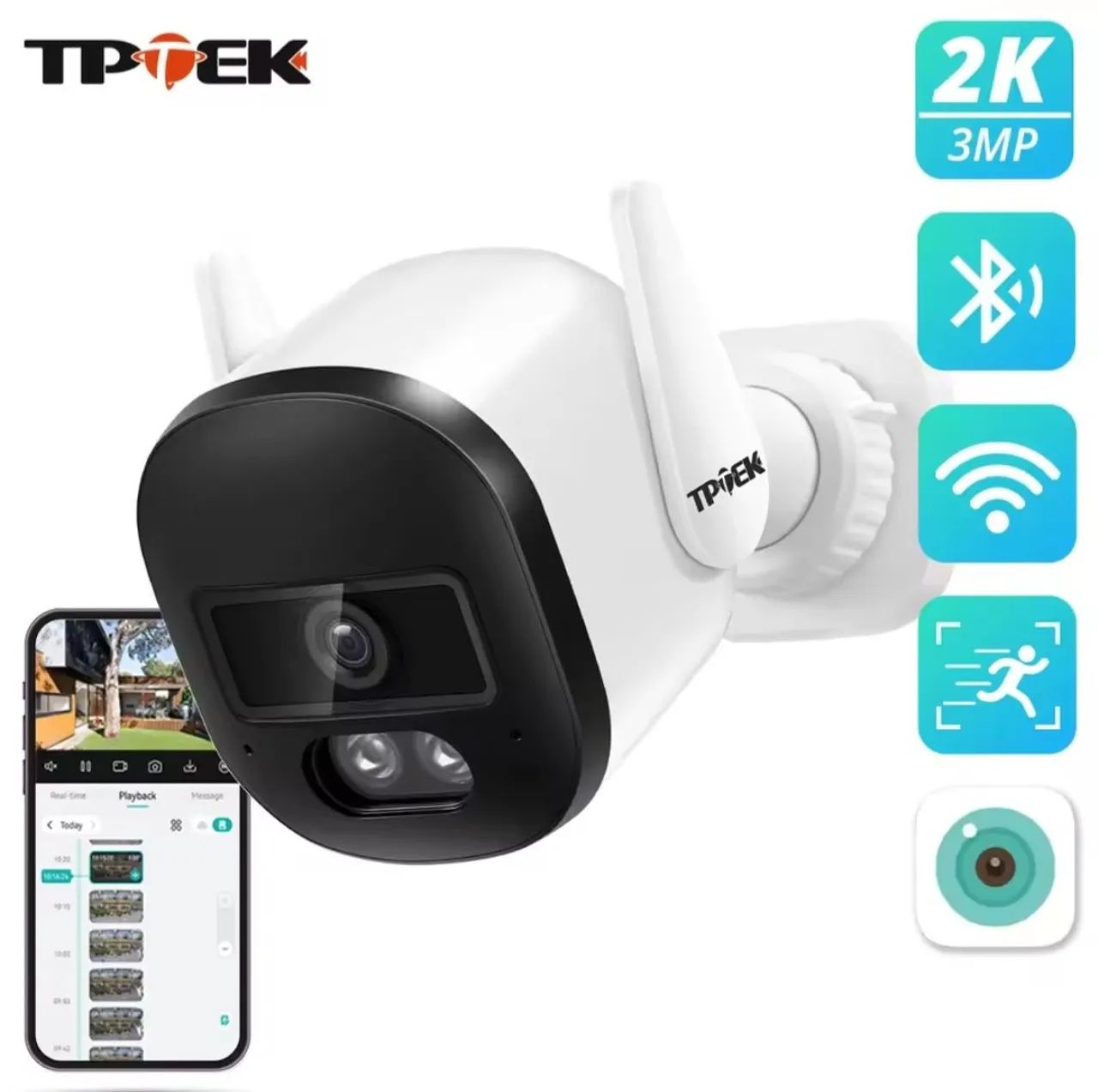 Câmera Wifi externa resolução 2k 3 megapixel