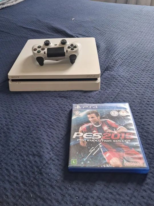 Playstation 4 Slim Branco + Jogo PES 2015