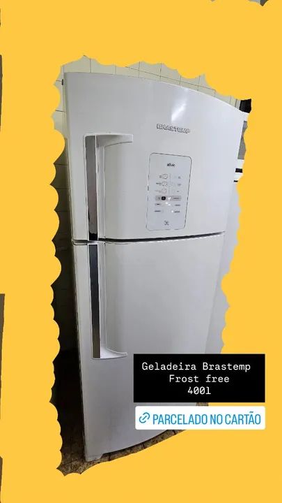 Geladeira 400L e máquina de lavar 8kg