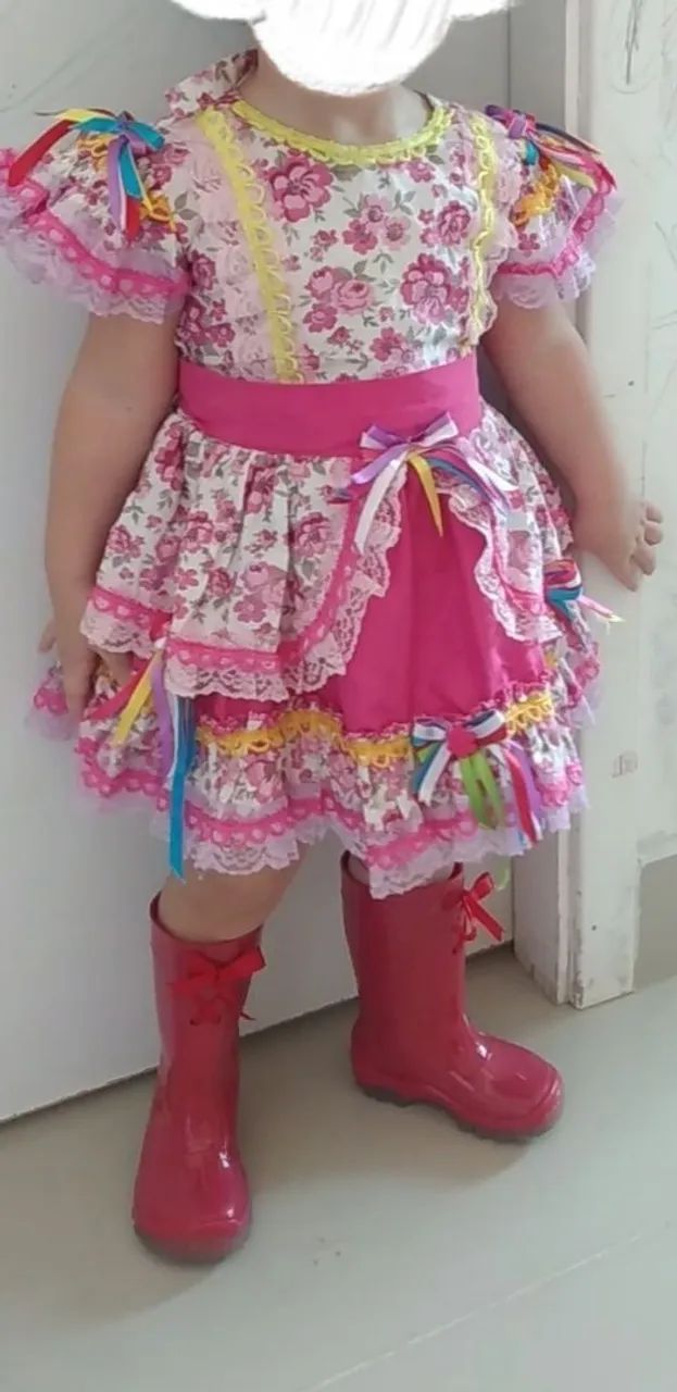 Vestido Infantil Festa Junina + botas  - Foto 2