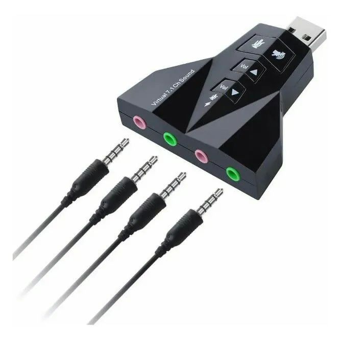 Placa de Som Virtual 7.1 Canais USB - Foto 4