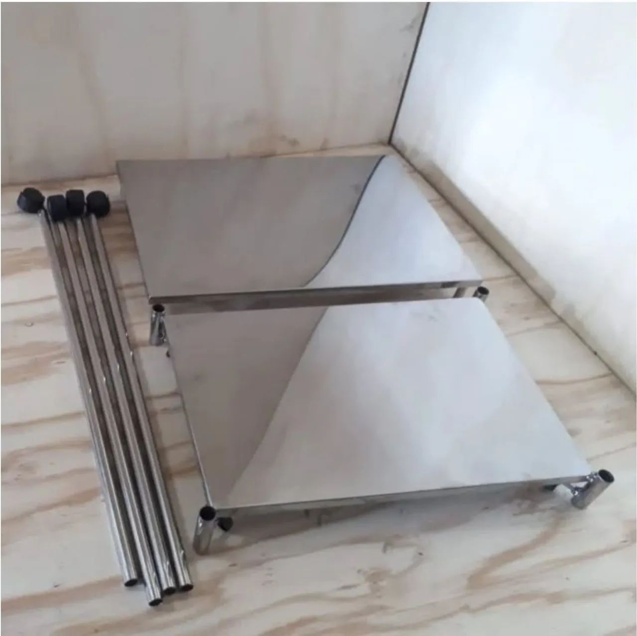 Mesa Auxiliar desmontável em Aço Inox com Rodinhas - Foto 2
