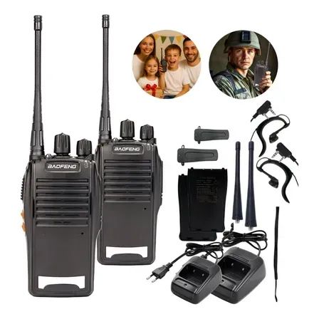 Kit 2 Rádio Comunicador Walkie-Talkies Baofeng 777s 16Ch 12km com Fone