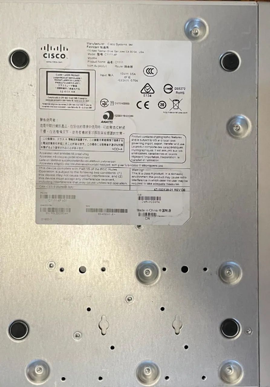 Roteador Cisco ISR C1111-4P - Ótimo estado - Sem Fonte - Foto 3