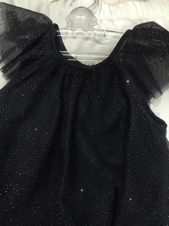 PROMOÇÃO-Vestido de Festa Infantil de Tule Marinho c Brilho/Gliter - Foto 4