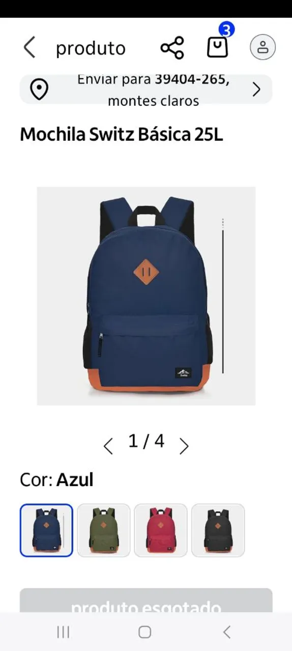 Mochila Switz Básica 25L Azul
