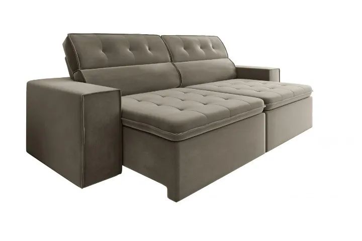 sofa petropolis retratil na cor bege 