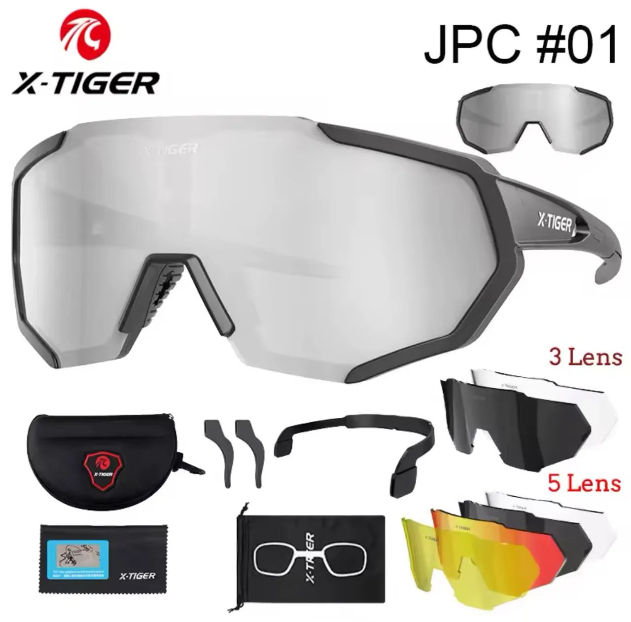 Óculos X Tiger 3 lentes preto 
