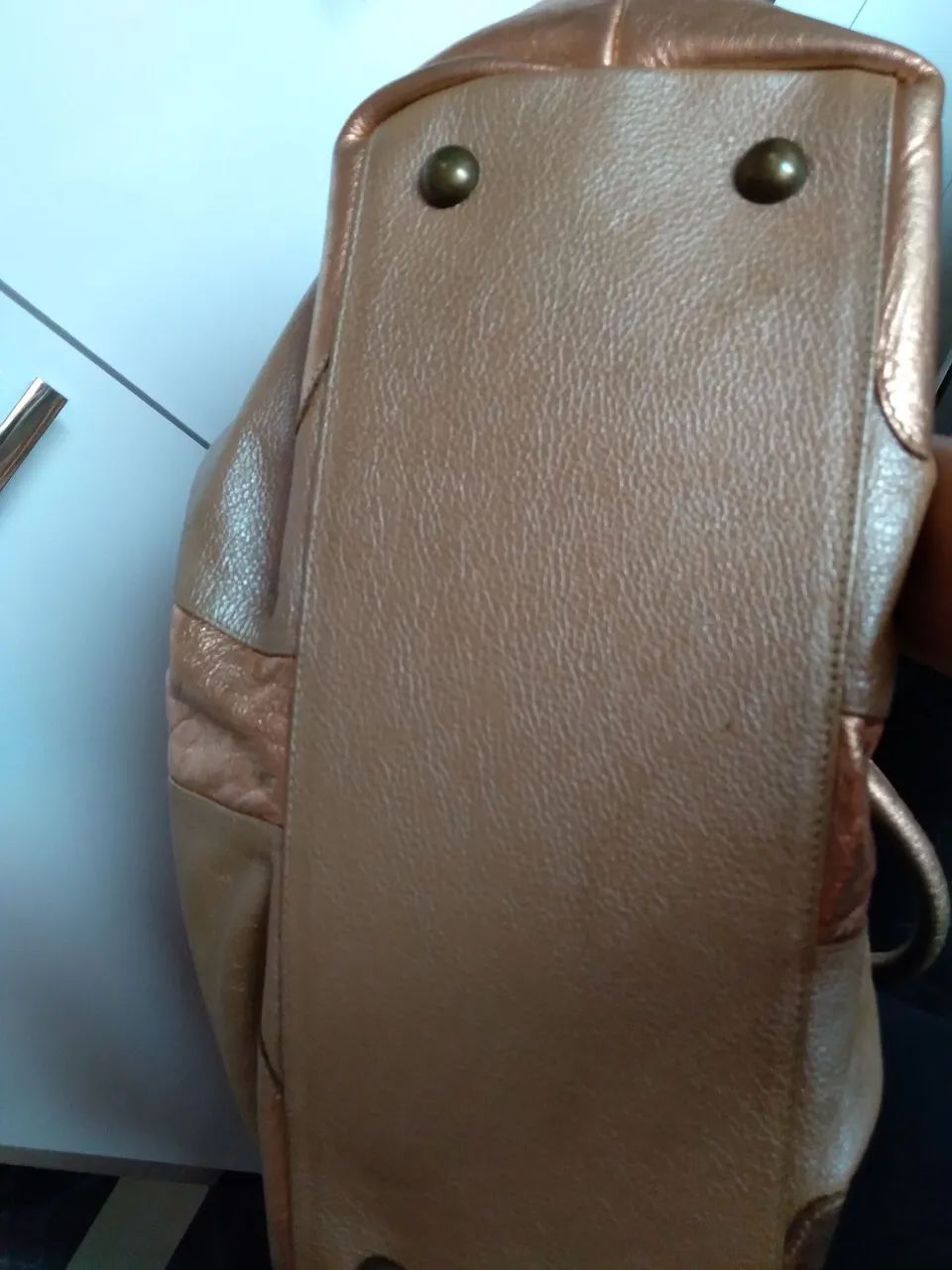 Bolsa de Ombro Monica Sanches Dourada - Foto 2
