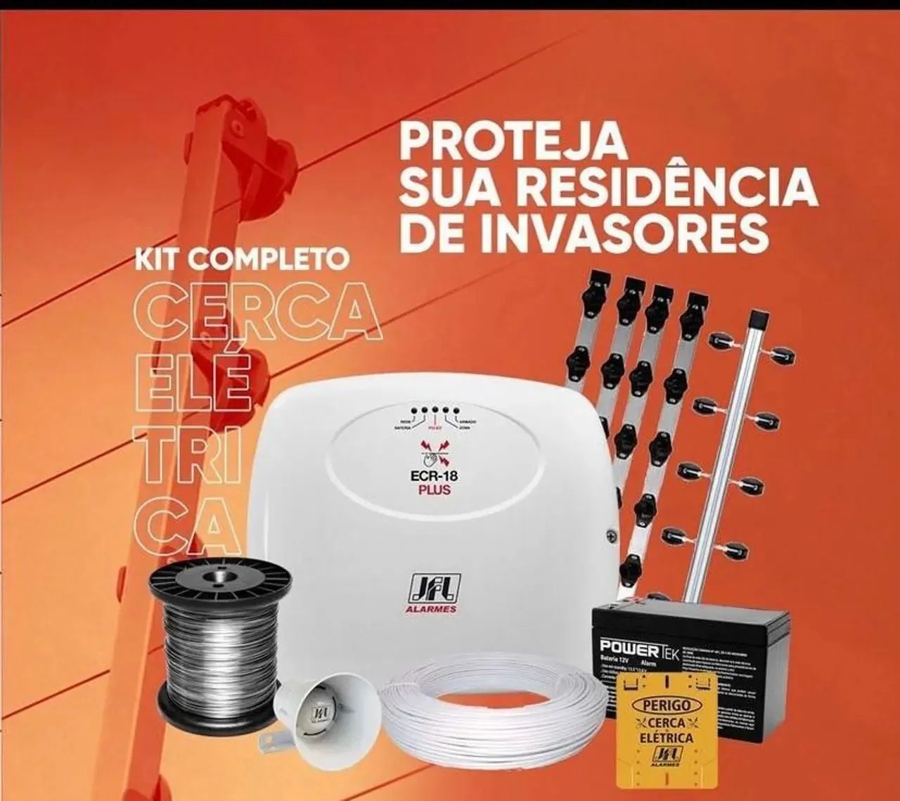 Kit alarme+cerca elétrica+motor deslizante+câmeras - Foto 2