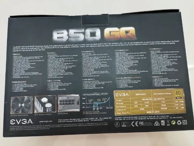 Fonte EVGA 850 Watts Gold 80 Plus seminova na caixa original  - Foto 6