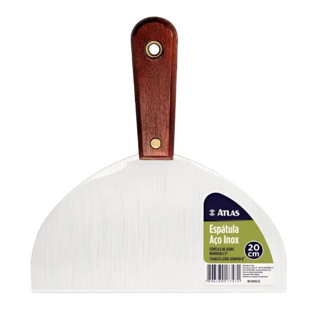 Espatula de Aço Inox com Cabo de Madeira 20cm Atlas AT6155/22