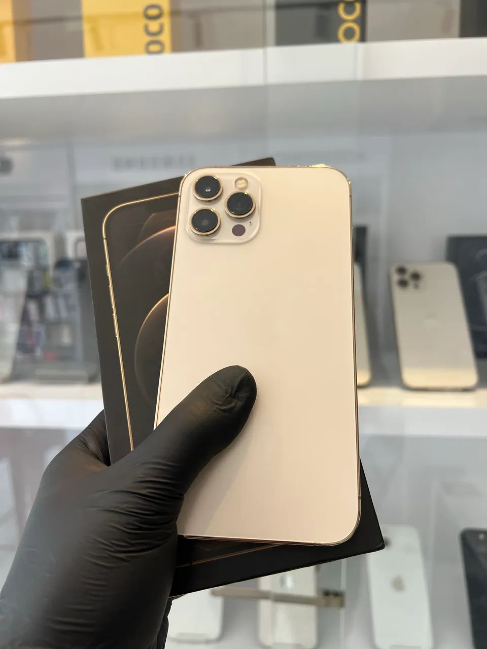 IPHONE 12 PRO MAX 256GB GOLD COM CAIXA ORIGINAL - Celulares e