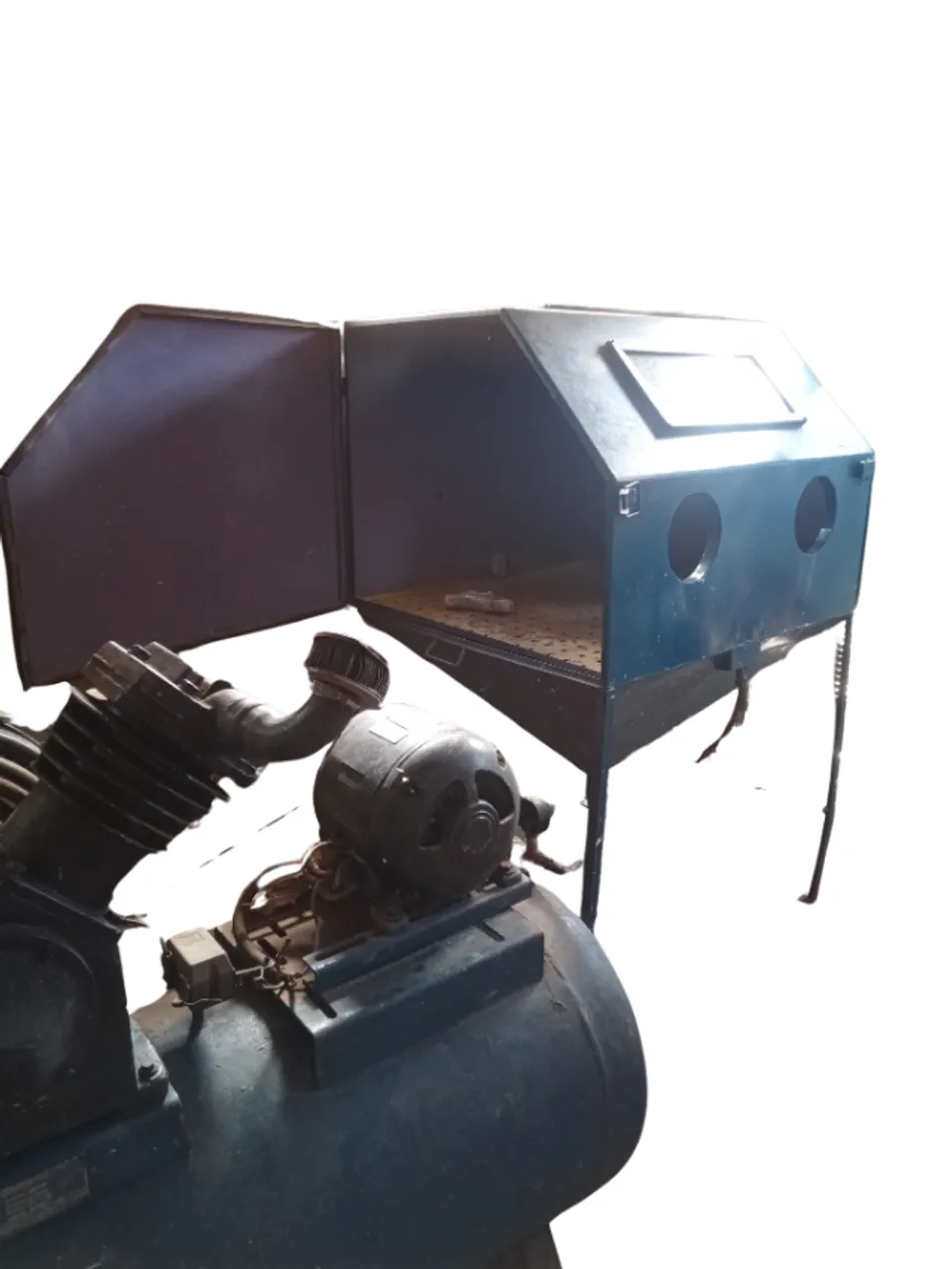 Kit Cabine De Jato De Areia Com Compressor De Ar (Usado)