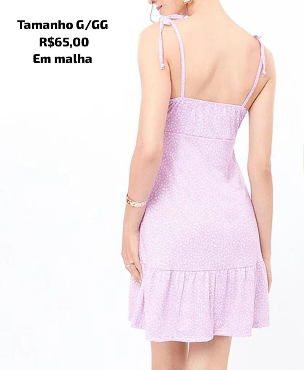 Vestido Lilás em Malha - Tamanho G/GG - Foto 2