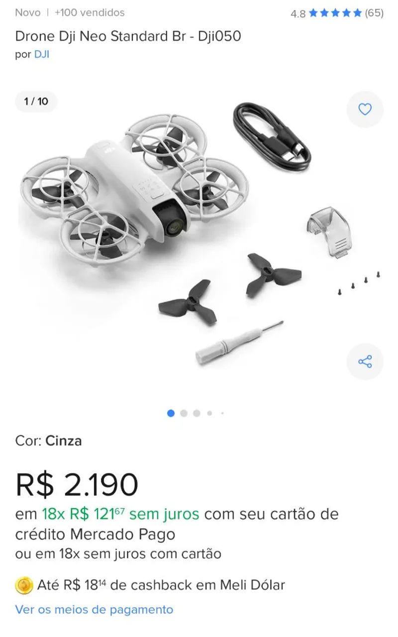 Drone Dji Neo Standard novo na caixa  - Foto 3