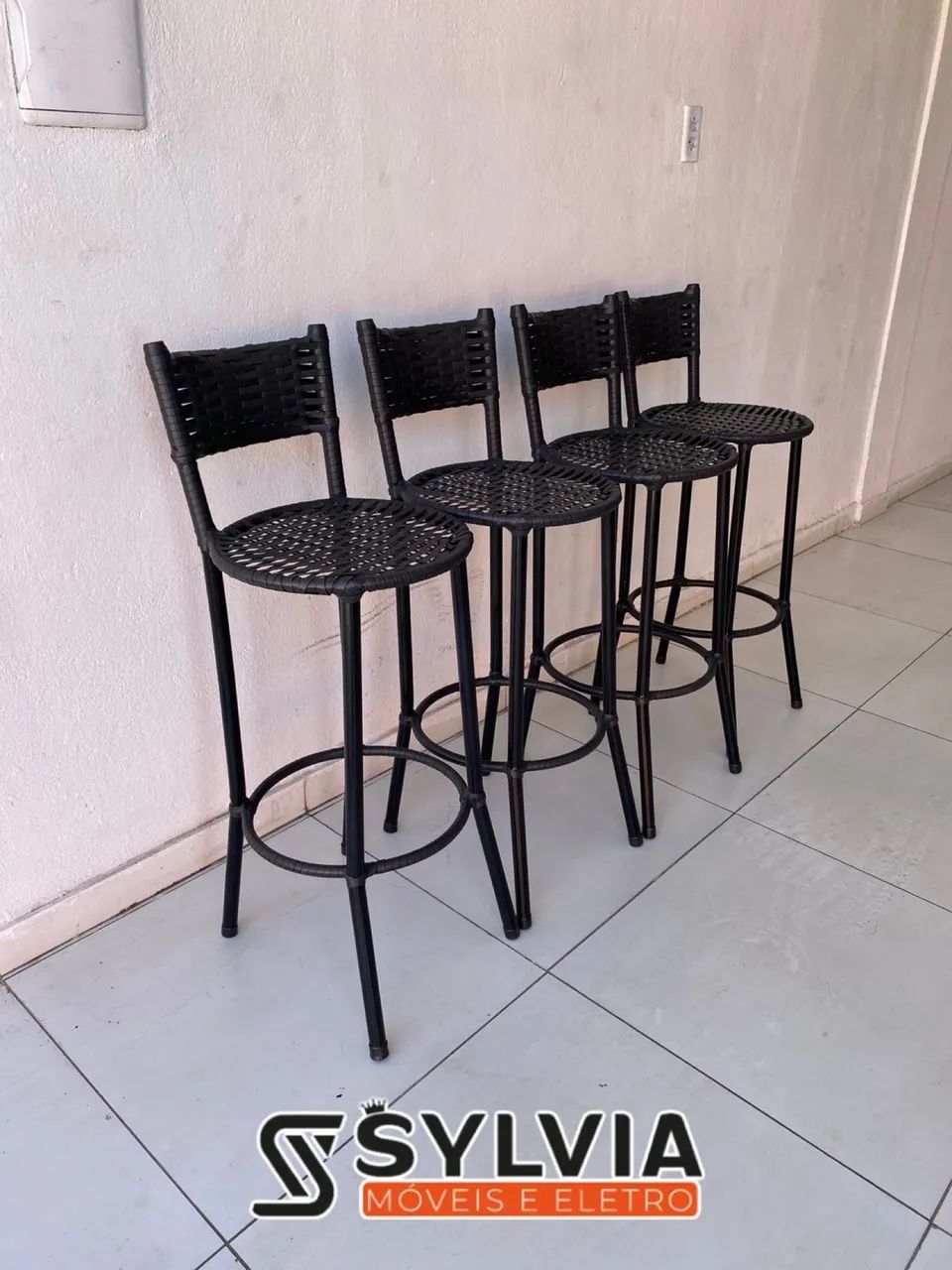 Banquetas de fibra com ferro redonda - Foto 4