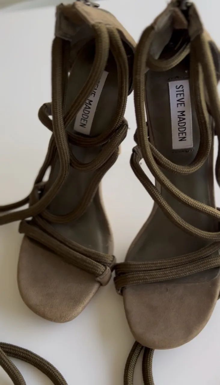 Sandálias Steve Madden Amarradas Verde musgo - Foto 2