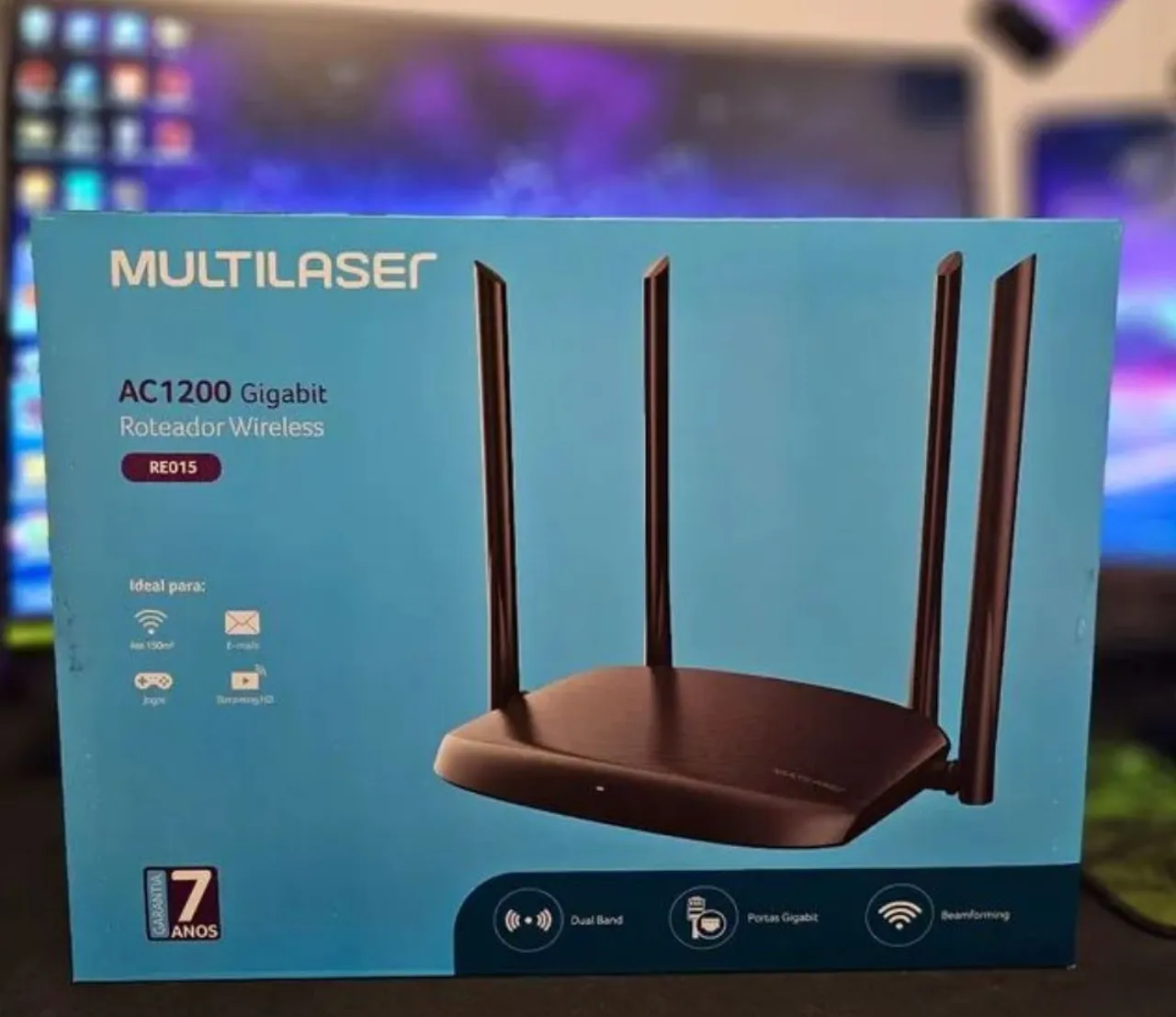 Roteador Wi-Fi Multilaser AC1200 Gigabit RE015 - Novo