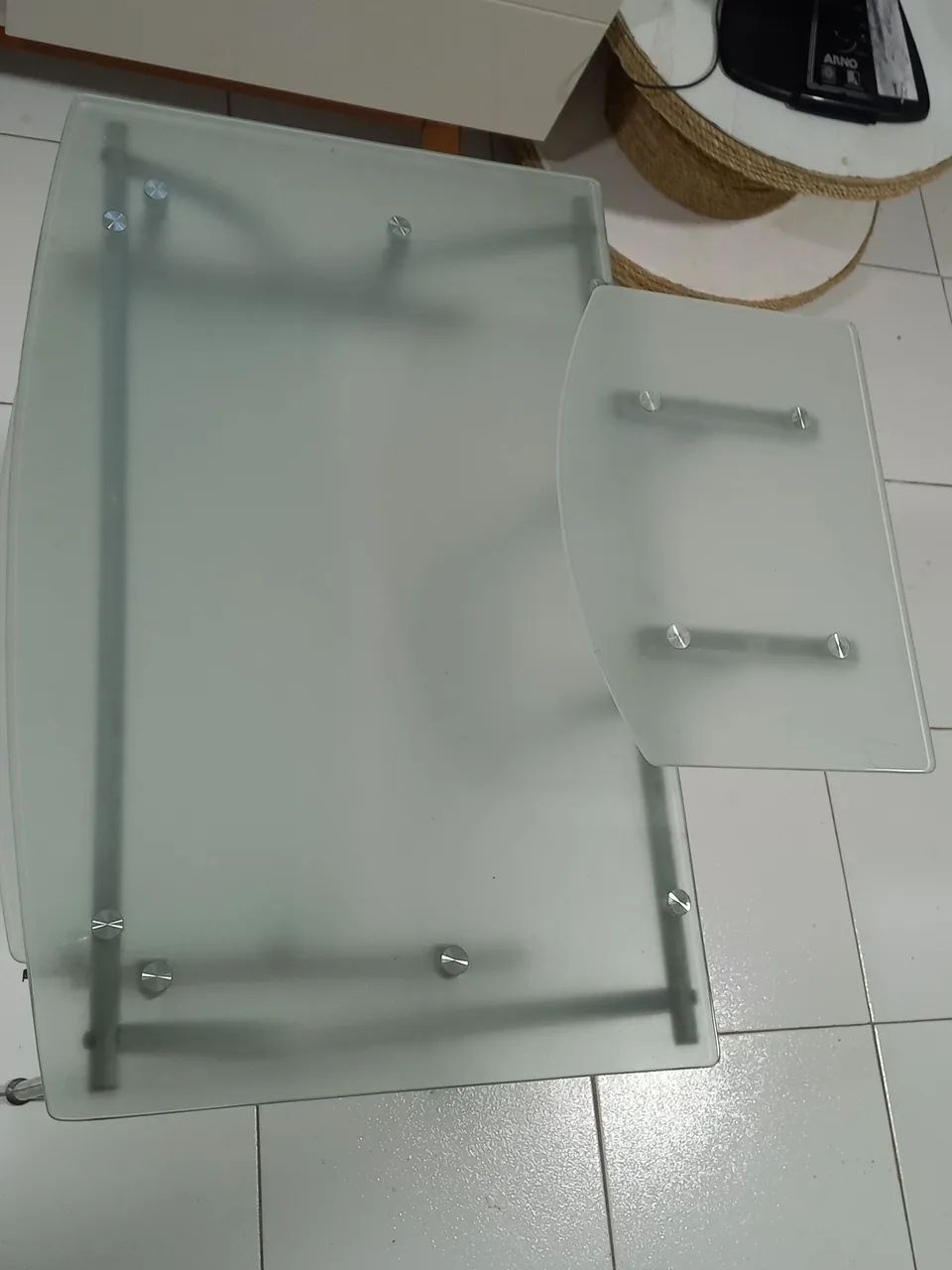 Mesa de Escritório em Vidro e Metal - Foto 4