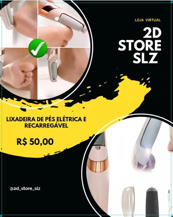 Lixadeira de Pés Elétrica e Recarregável 