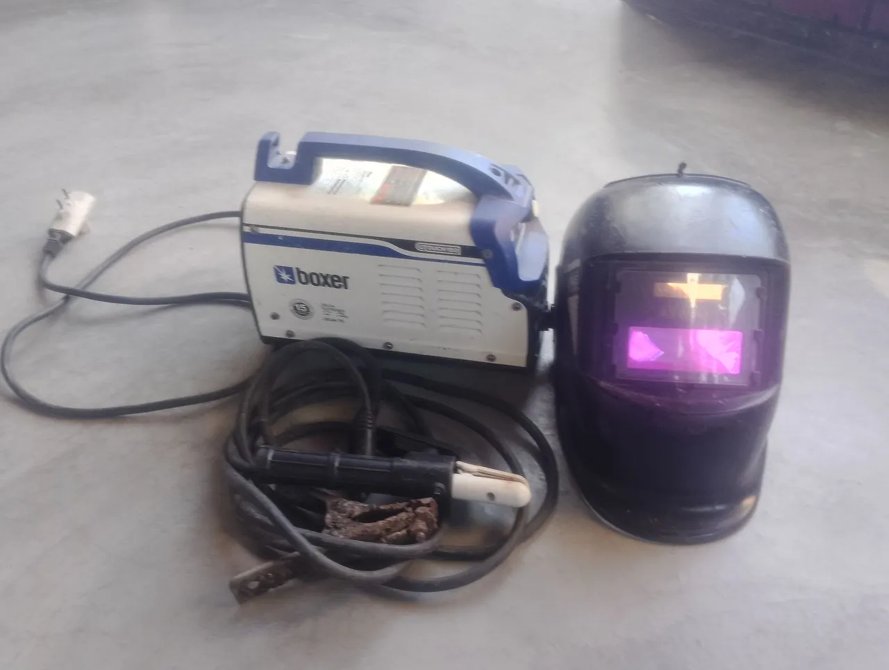 Máquina de Solda Boxer e Máscara de Solda Automática