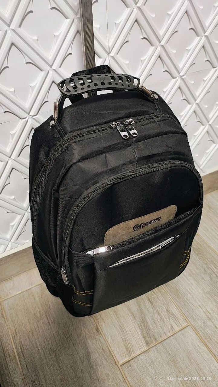 Mochila Unissex de Rodinha Notebook Reforçada Impermeavel com Costas Acolchoadas  - Foto 3