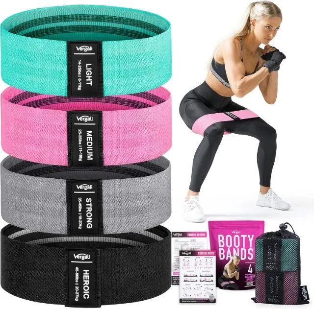 Kit 4 Faixas Elásticas para Exercícios/Peças revestidas com tecido premium/4 intensidades