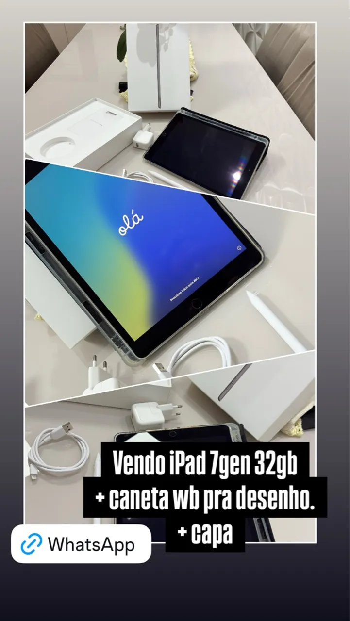 iPad 7gen 32gb + Caneta WB + Capa