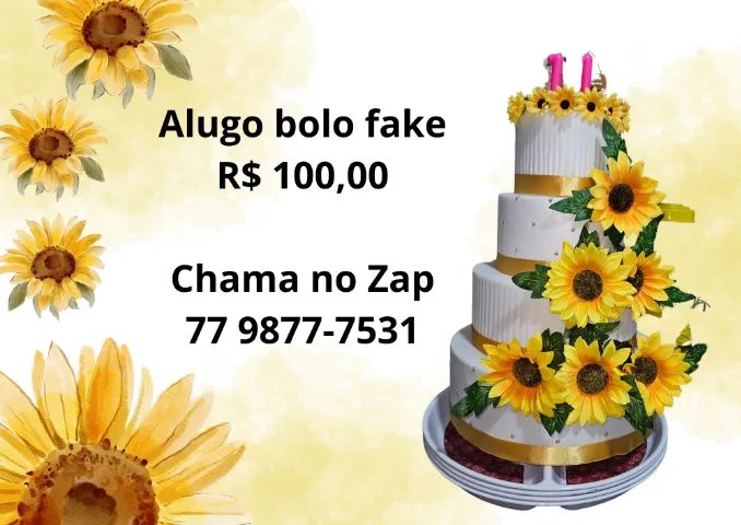  Aluguel de Bolo Fake - Tema Girassol ?