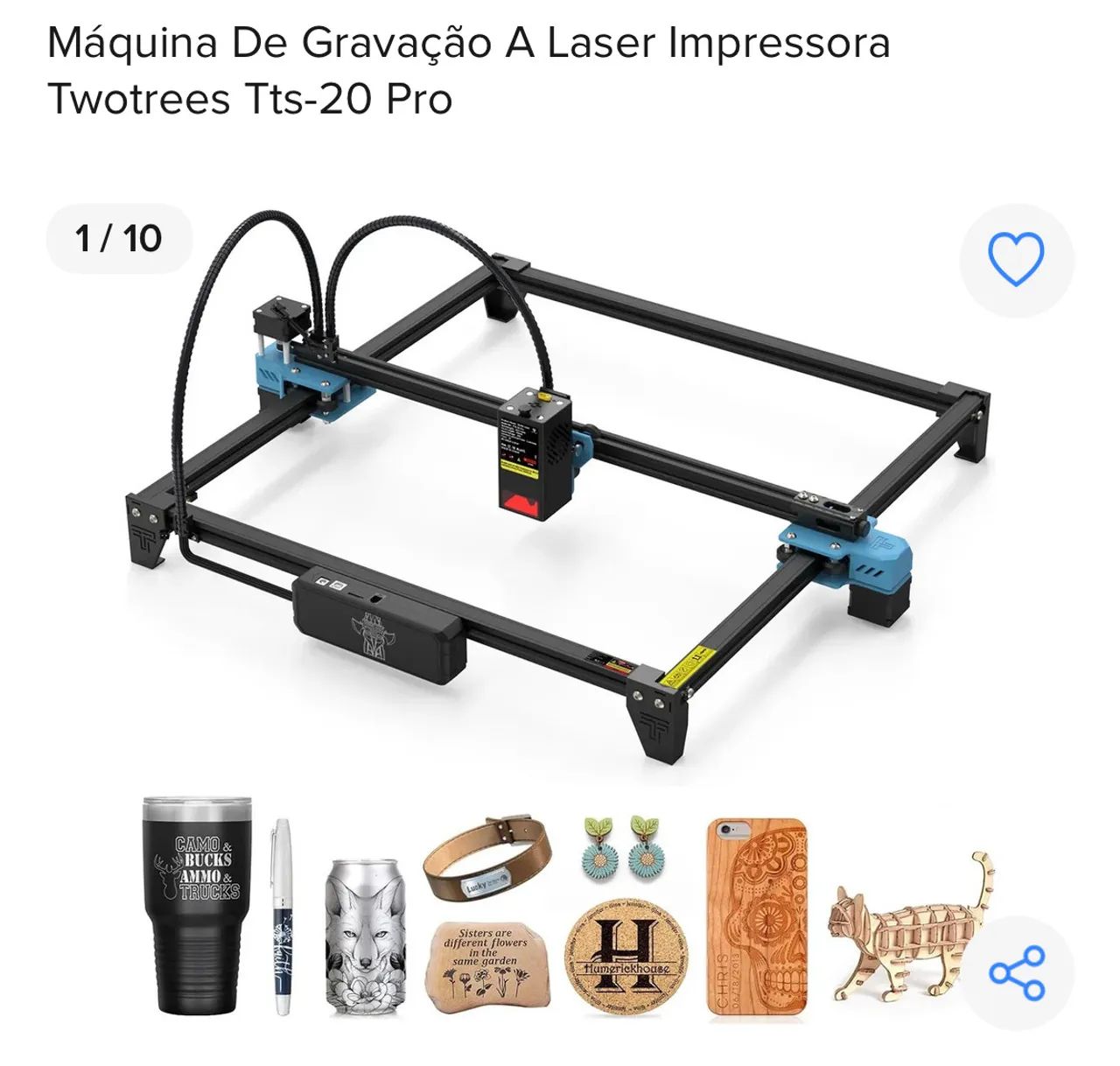 Impressora Gravadora Laser 20w Tts-20 Pro Max 110v 220v