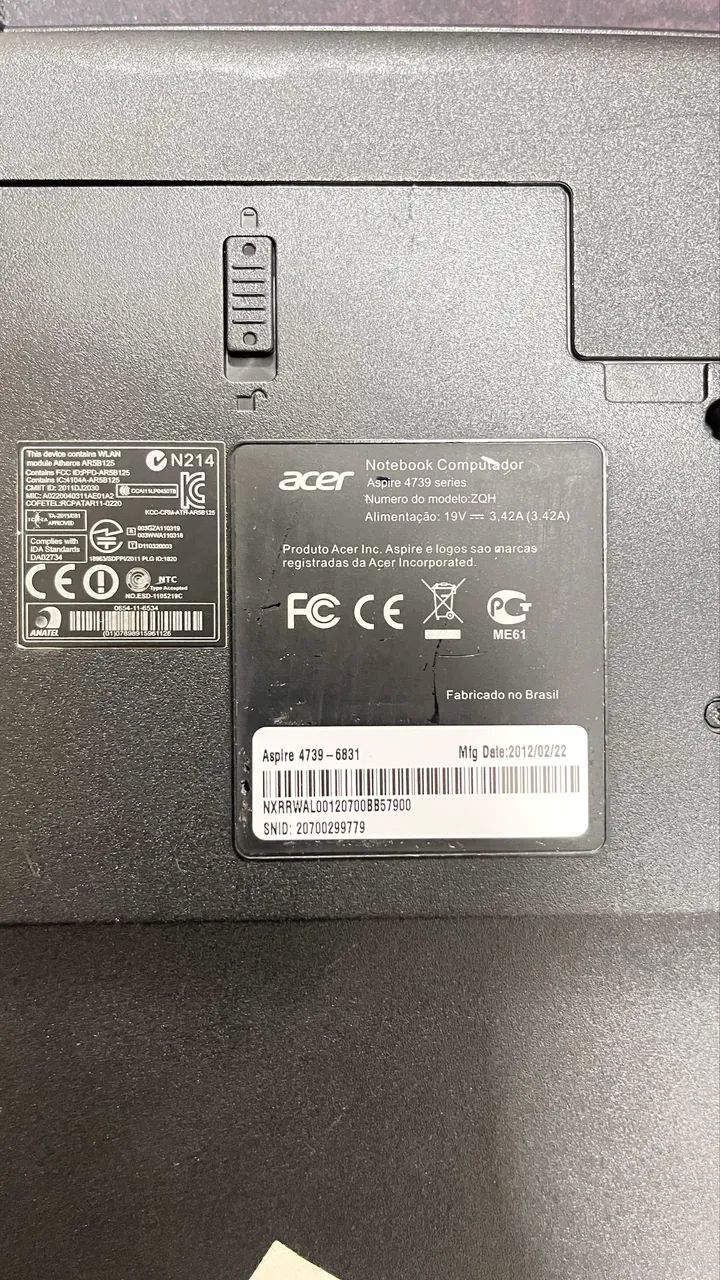 Notebook Aspire 4739 - Foto 5