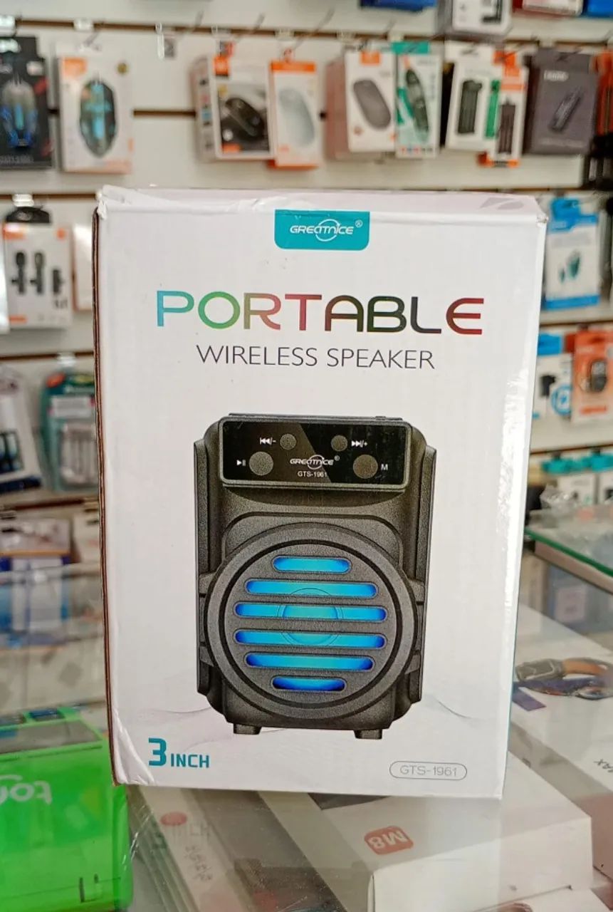 Mini Caixa de Som Bluetooth Portátil Com LED Dinâmico - Novo