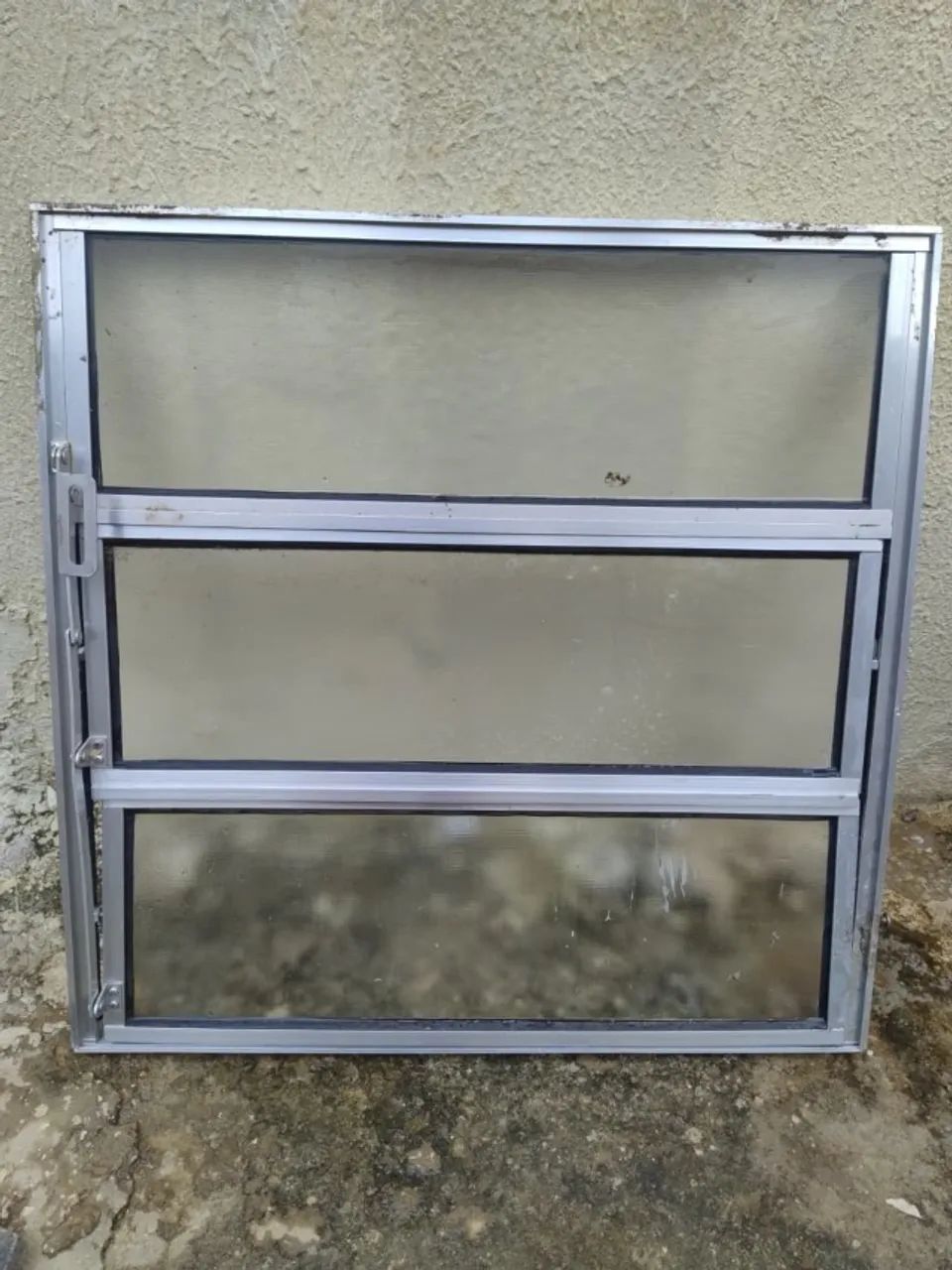 Janela de Alumínio 60x60 Usada - Vidro Canelado