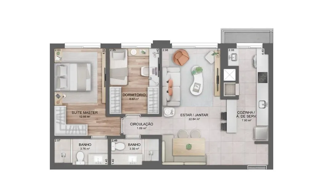 PLANTA 72m²