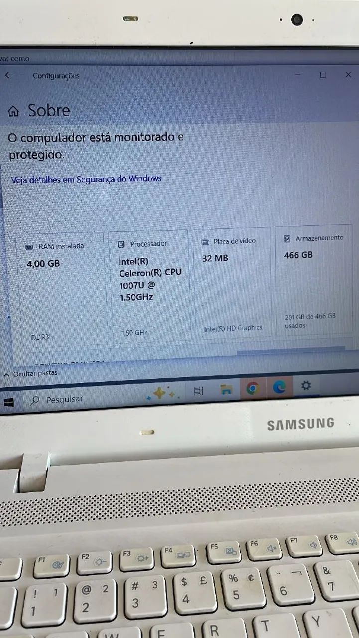 NOTEBOOK SAMSUNG HD 500GB - BRANCO - Foto 3
