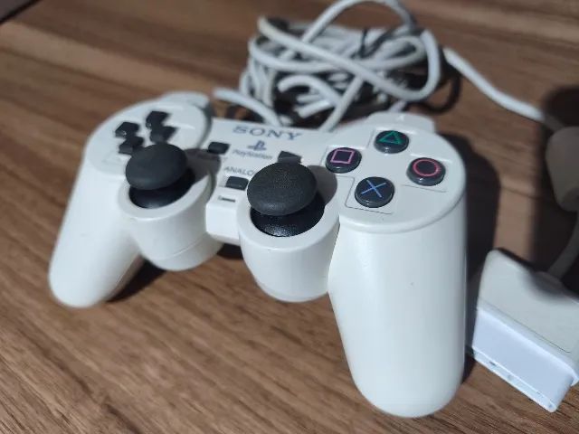Controle PS2 original Ceramic White Branco Impecável - Foto 2