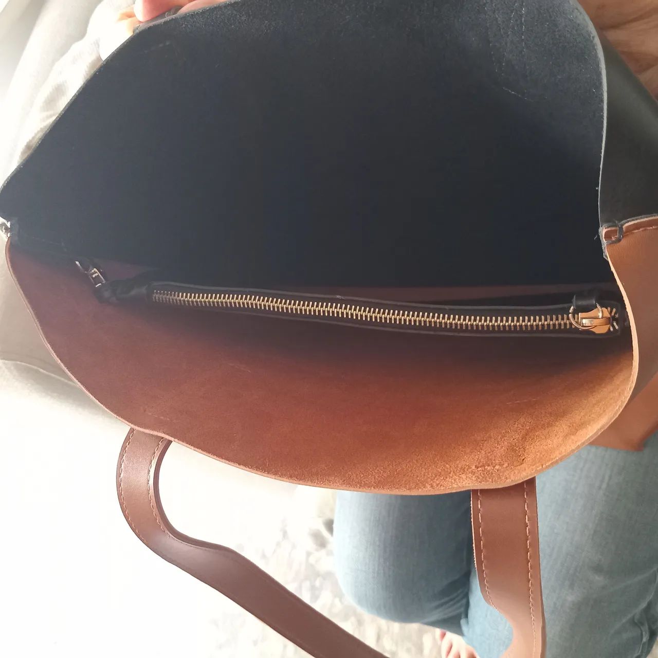 Bolsa Paula Ferber, marrom e preta - Foto 3