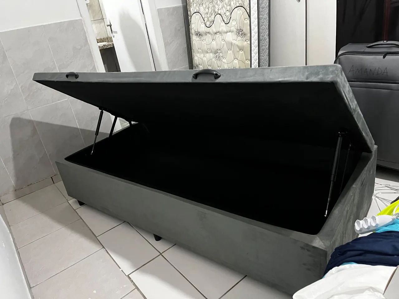 Cama box baú solteiro + Colchão Gazin - Foto 2
